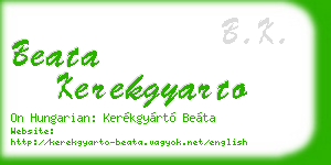 beata kerekgyarto business card